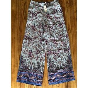 LOFT NWT Women’s Fluid Paisley Pull-on Wide Leg pants